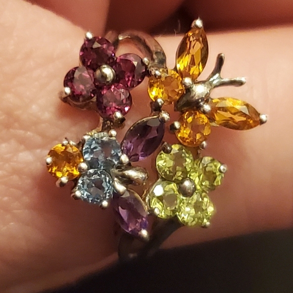 Beauty in Bloom, multi gemstone Garden Ring from the Nicole Miller collection - Picture 1 of 10